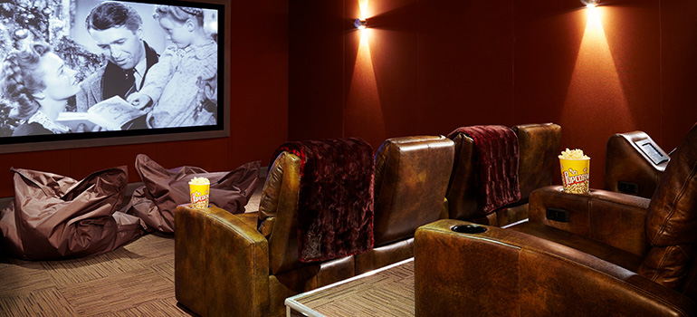 A private theater sits available for people looking for a place to stay in Aspen.