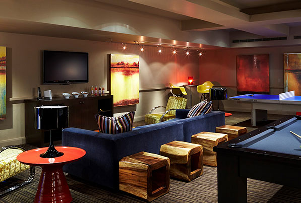 The colorful and fun game room entertains fractional owners and their families in Aspen. 